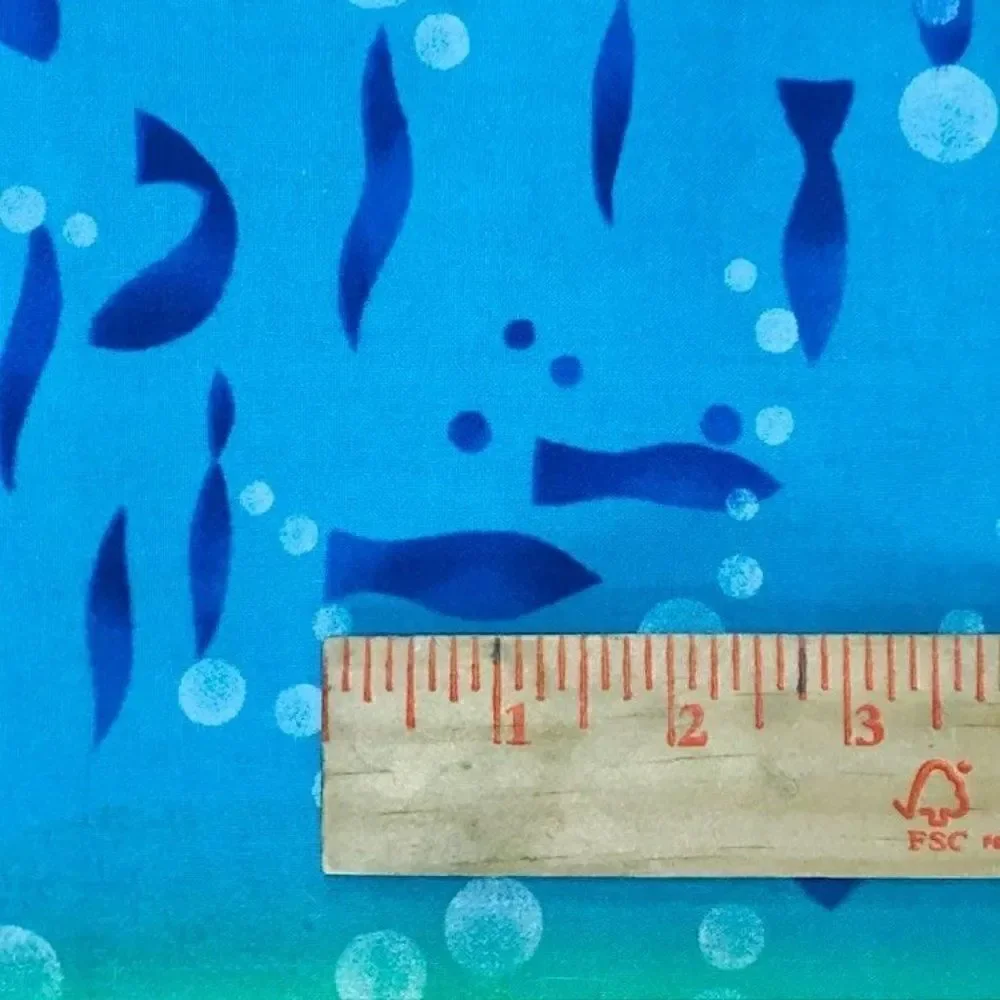 Rainbow Fish Border Fabric Donna Dewberr